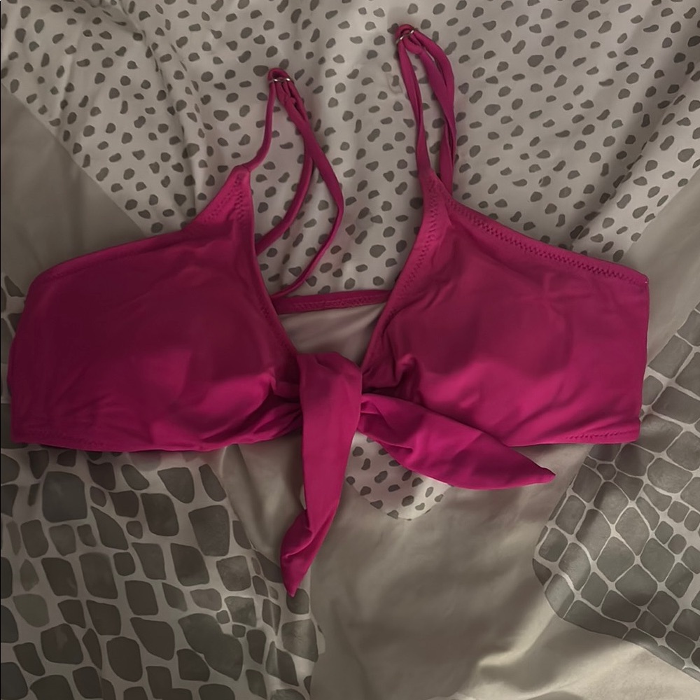 Women's Pink Tie-Front Bralette